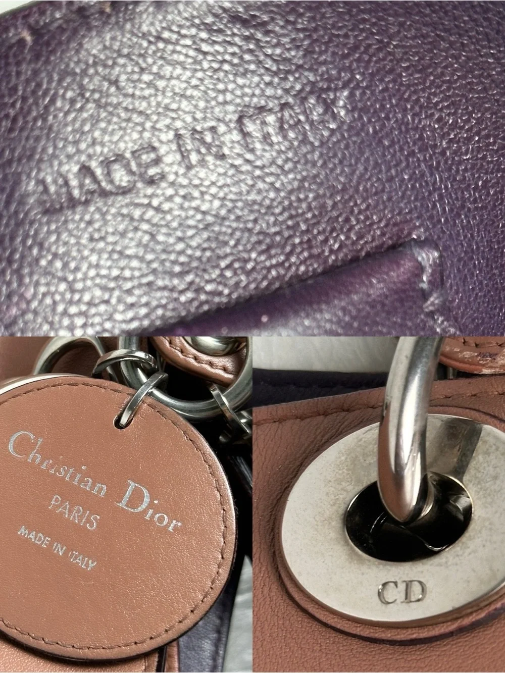 💯Authentic Christian Dior Large Lady Dior Tote Shoulder Bag i Dusty Rose Brown🍀 - Picture 14 of 17